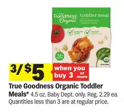Meijer True Goodness Organic Toddler Meals offer