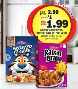 Meijer Kellogg's Raisin Bran, Frosted Flakes or Froot Loops Cereal offer