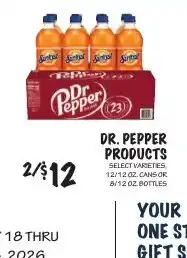 Foodarama Dr. pepper products offer