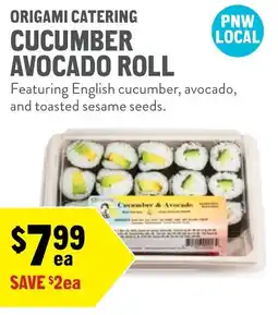 New Seasons Market Cucumber avocado roll offer