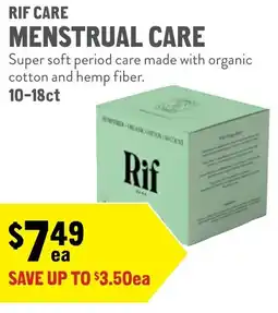 New Seasons Market Rif care menstrual care offer