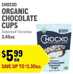 New Seasons Market Chocxo organic chocolate cups offer