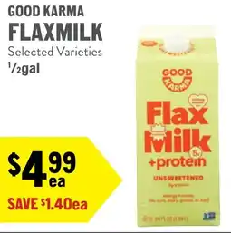 New Seasons Market Good karma flaxmilk offer