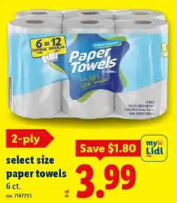 Lidl select size paper towels offer