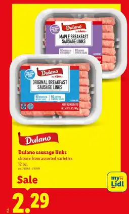 Lidl Dulano sausage links offer