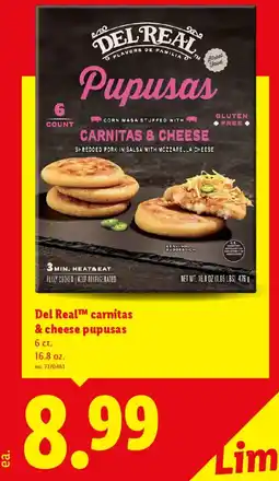 Lidl Del Real carnitas & cheese pupusas offer