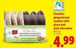 Lidl Favorina gingerbread cookies with glaze and dark chocolate offer