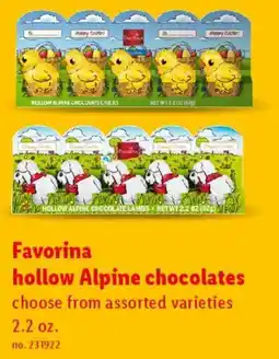 Lidl Favorina hollow Alpine chocolates offer