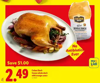 Lidl Culver Duck frozen whole duck with orange sauce offer