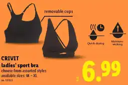 Lidl Crivit ladies' sport bra offer