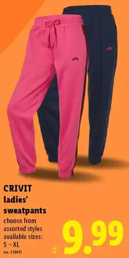 Lidl Crivit ladies' sweatpants offer