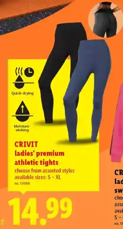 Lidl Crivit ladies' premium athletic tights offer