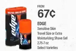Commissary EDGE Sensitive Skin Travel Size or Extra Moisturizing Shave Gel offer