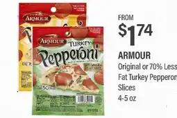 Commissary ARMOUR Original or 70% Less Fat Turkey Pepperoni Slices offer
