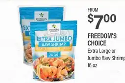 Commissary FREEDOM'S CHOICE Extra Large or Jumbo Raw Shrimp offer