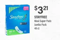 Commissary STAYFREE Maxi Super Pads Jumbo Pack offer