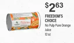 Commissary FREEDOM'S CHOICE No Pulp Pure Orange Juice offer