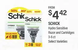 Commissary SCHICK Hydro Sensitive Razor and Cartridges offer