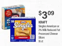 Commissary KRAFT Singles American or 2% Milk Reduced Fat Processed Cheese Slices offer