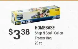 Commissary HOMEBASE Snap N Seal 1 Gallon Freezer Bag offer