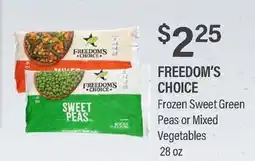 Commissary FREEDOM'S CHOICE Frozen Sweet Green Peas or Mixed Vegetables offer