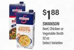 Commissary SWANSON Beef, Chicken or Vegetable Broth offer