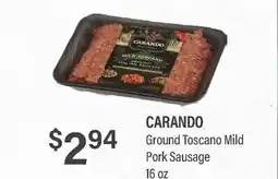 Commissary CARANDO Ground Toscano Mild Pork Sausage offer