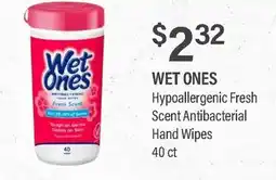Commissary WET ONES Hypoallergenic Fresh Scent Antibacterial Hand Wipes offer