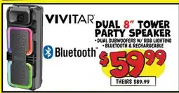 Ollie's VIVITAR DUAL 8 TOWER PARTY SPEAKER offer