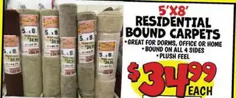 Ollie's 5' X8' RESIDENTIAL-- BOUND CARPETS offer