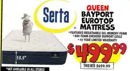 Ollie's Serta BAYPORT EUROTOP MATTRESS offer