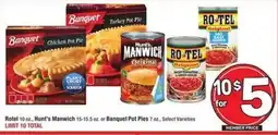 Albertsons Rotel Hunts Manwich Banquet Pot Pies offer