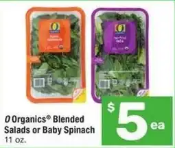 Albertsons O Organics Blended Salads or Baby Spinach offer