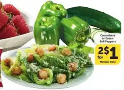 Albertsons Cucumbers or Green Bell Peppers offer