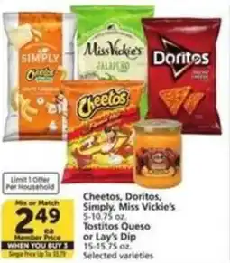 Albertsons Cheetos Doritos Simply Miss Vickies offer