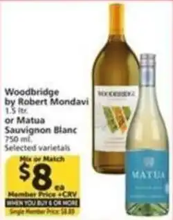 Albertsons Woodbridge by Robert Mondavi or Matua Sauvignon Blanc offer