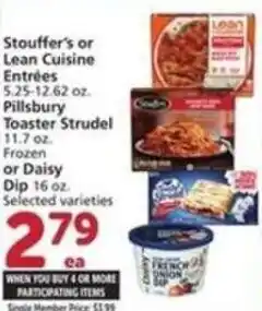Albertsons Stouffers or Lean Cuisine Entrées Pillsbury Toaster Strudel offer