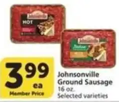 Albertsons Johnsonville Ground Sausage offer