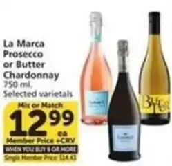 Albertsons La Marca Prosecco or Butter Chardonnay offer