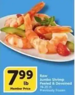 Albertsons Raw Jumbo Shrimp Peeled & Deveined offer