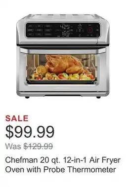 Costco Chefman 20 qt. 12-in-1 Air Fryer Oven with Probe Thermometer offer