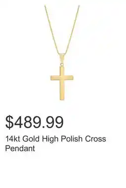 Costco 14kt Gold High Polish Cross Pendant offer