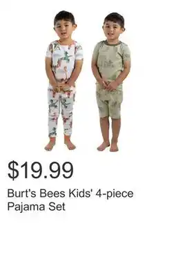 Costco Burt's Bees Kids' 4-piece Pajama Set offer