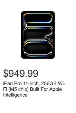 Costco iPad Pro 11-inch, 256GB Wi-Fi (M5 chip) Built For Apple Intelligence offer