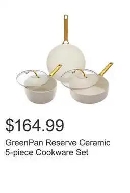 Costco GreenPan Reserve Ceramic 5-piece Cookware Set offer