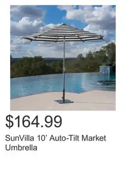 Costco SunVilla 10' Auto-Tilt Market Umbrella offer