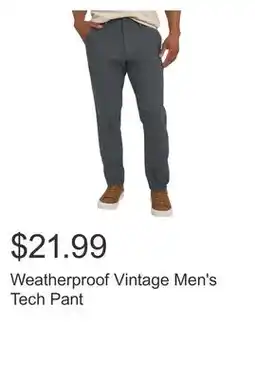 Costco Weatherproof Vintage Men's Tech Pant offer