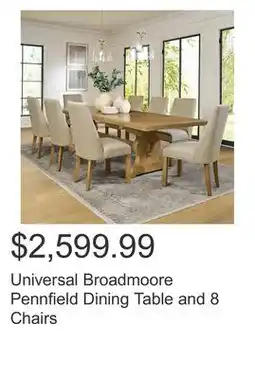 Costco Universal Broadmoore Pennfield Dining Table and 8 Chairs offer