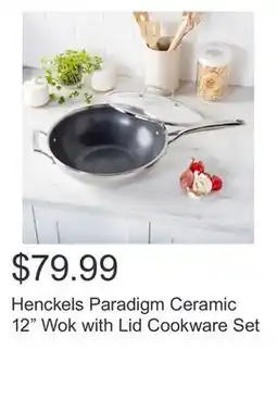 Costco Henckels Paradigm Ceramic 12 Wok with Lid Cookware Set offer