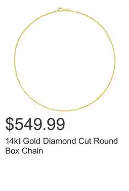 Costco 14kt Gold Diamond Cut Round Box Chain offer